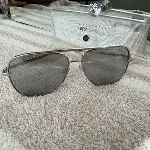 Quay Australia x Desi Perkins High Key Silver Gray Sunglasses